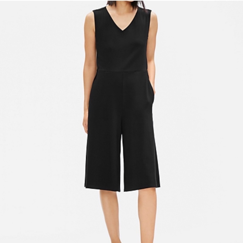 EILEEN FISHER Sleeveless Black Jumpsuit Small